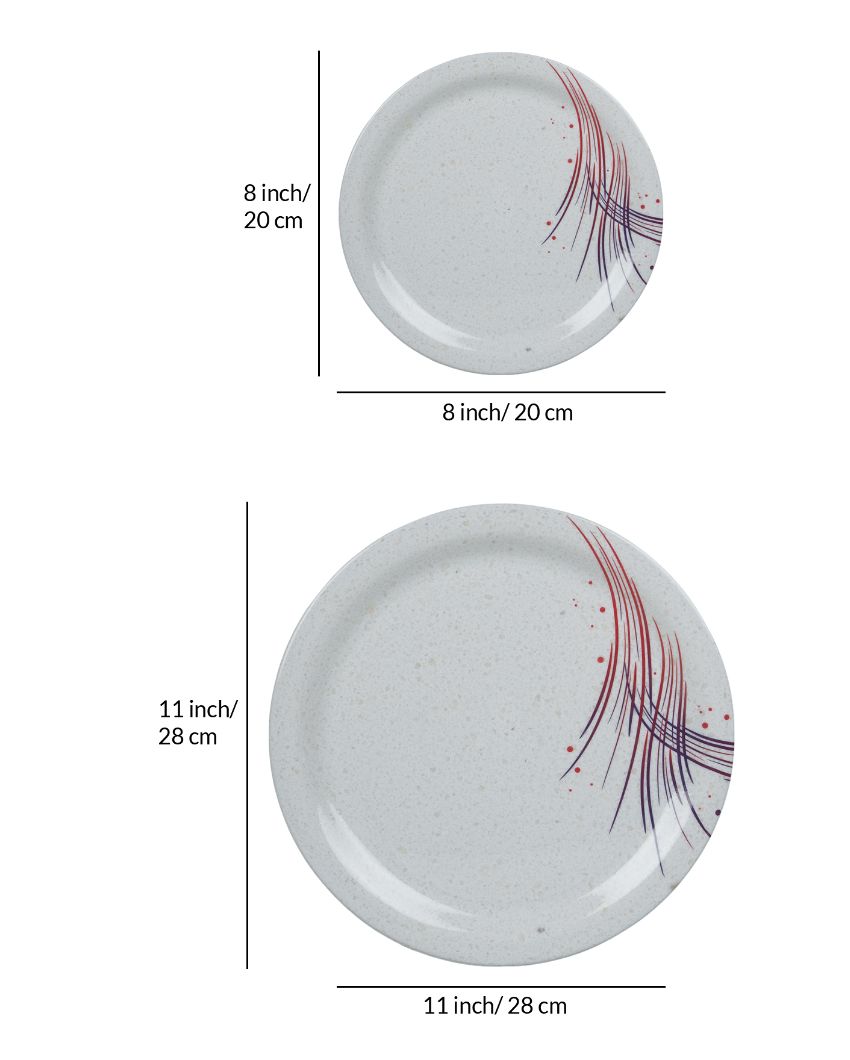 White Signature Designed Melamine Dinner Set | Set Of 41 Pcs