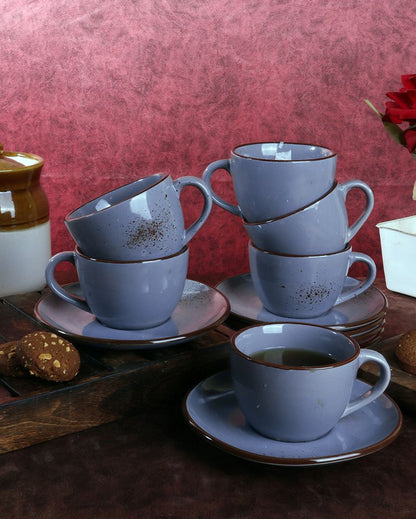 Blue Ceramic Cup and Saucer Set | 150 ML