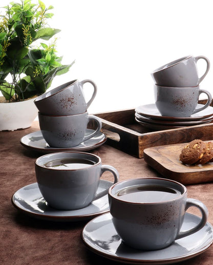 Blue Ceramic Cup and Saucer Set | 150 ML