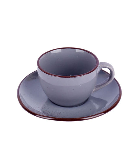 Blue Ceramic Cup and Saucer Set | 150 ML