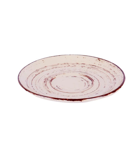 Cream Colored Brown Lined Ceramic Cup Saucer Set | Set Of 12