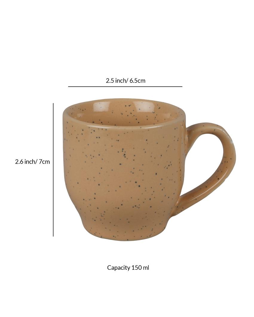 Conical Shaped Dotted Coffee Tea Mugs | Set of 6 | 150 ml