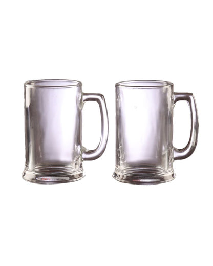 Transparent Solid Beer Mugs | Set of 2 | 500ml