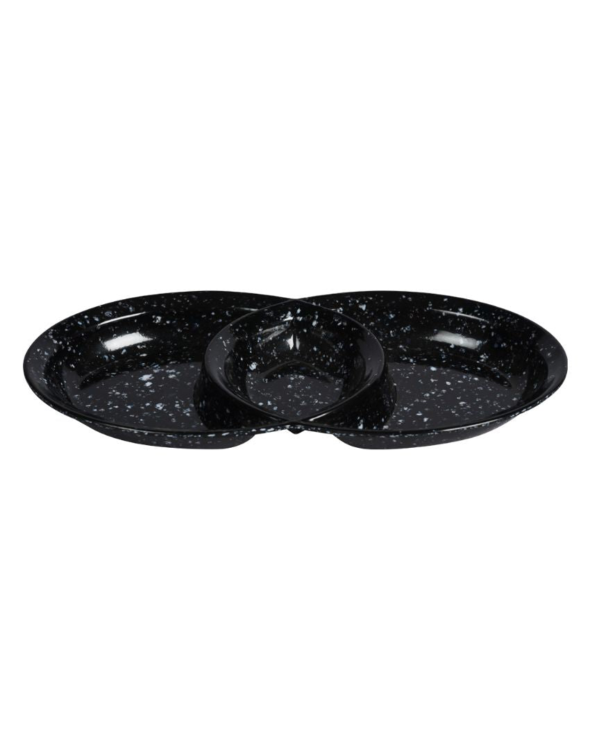 Black Oval Shaped Serving Platters | Set of 4