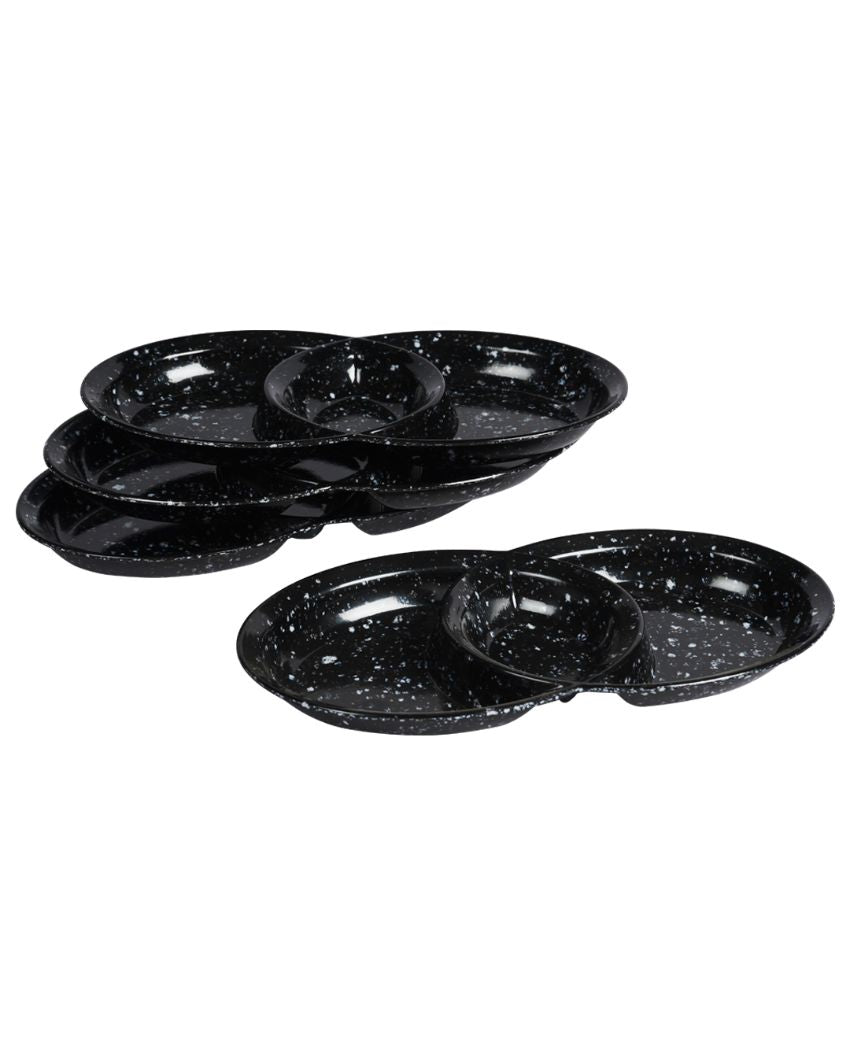 Black Oval Shaped Serving Platters | Set of 4