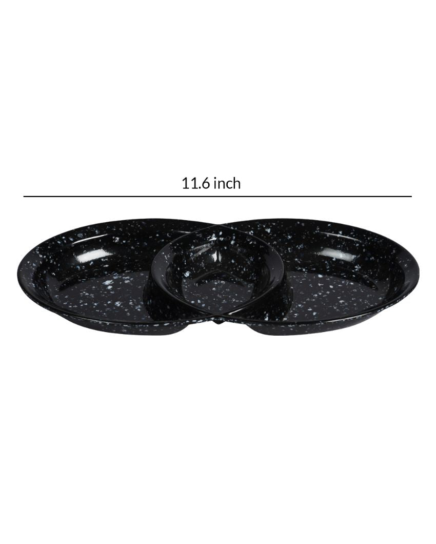 Black Oval Shaped Serving Platters | Set of 4