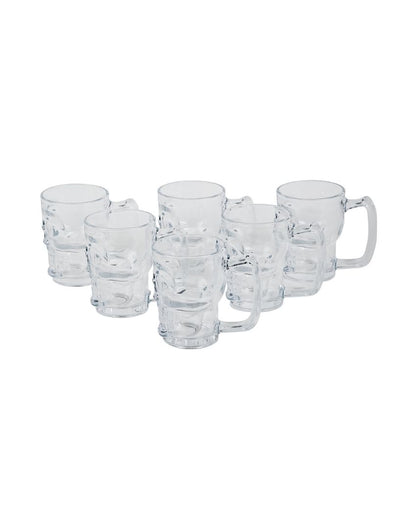 Transparent Textured Glass Beer Glass | set of 6