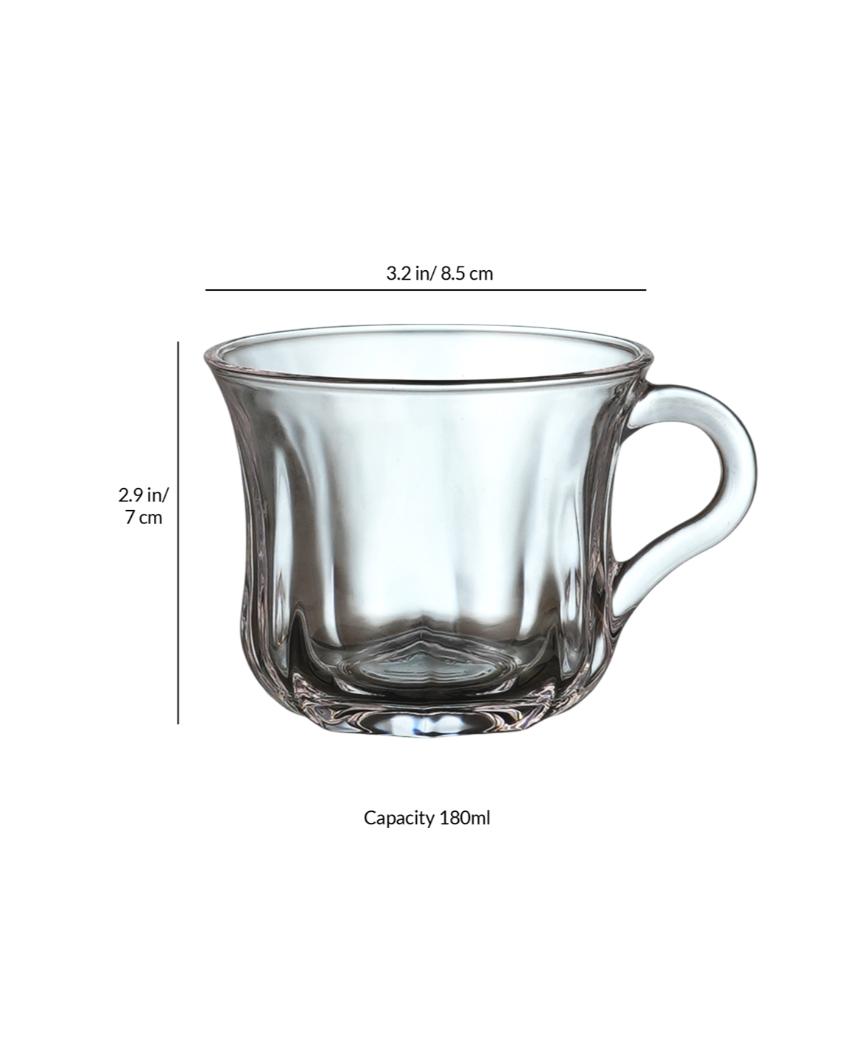 Glass Transparent Tea Cups | Set of 6 | 180ml