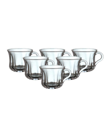 Glass Transparent Tea Cups | Set of 6 | 180ml