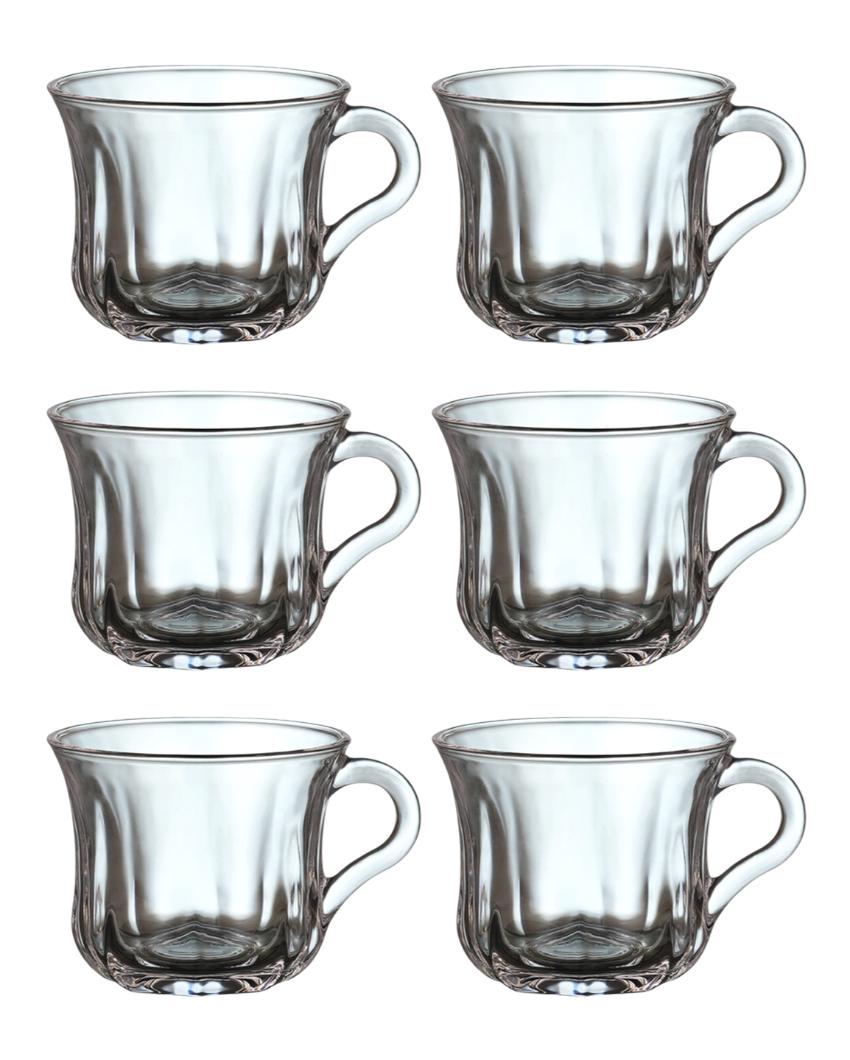 Glass Transparent Tea Cups | Set of 6 | 180ml