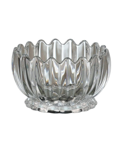 Glass Lotus Cut Shaped Serving Bowls | Set of 6 | 140ml