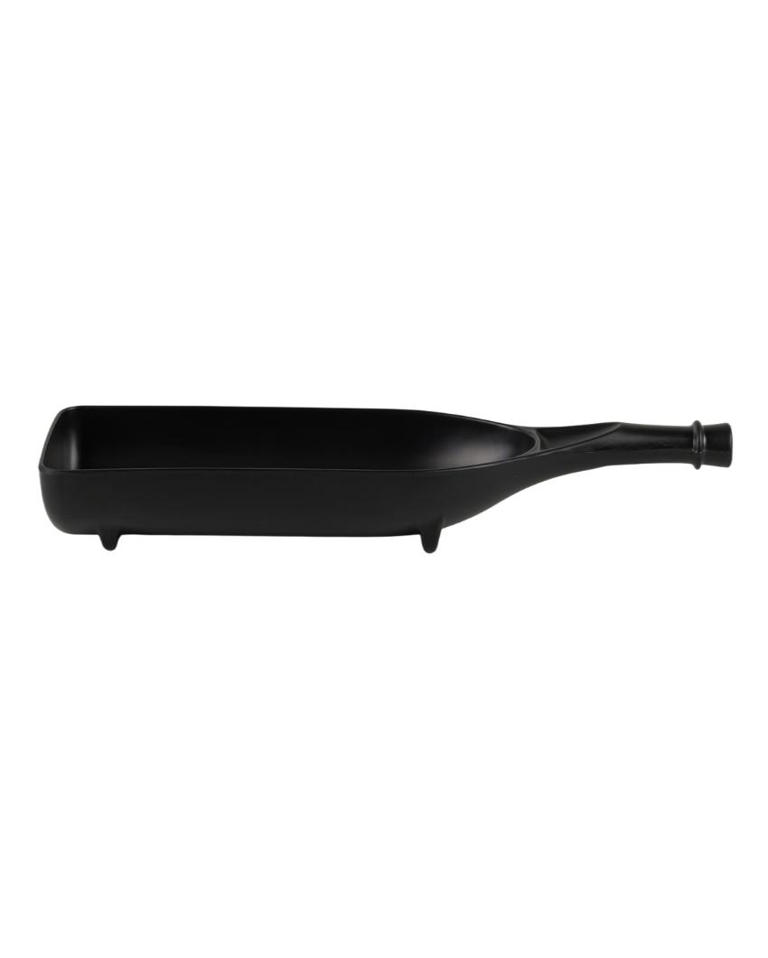 Black Bottle Shaped Serving Trays | Set of 2