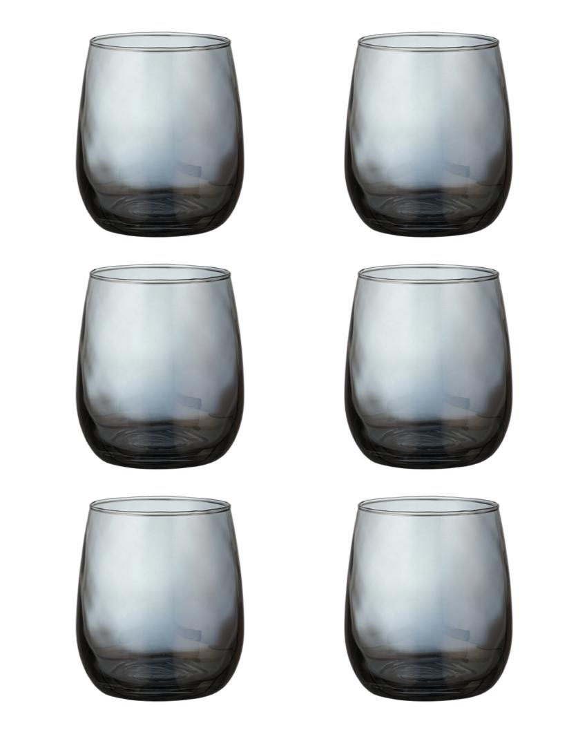 Black colored Whisky Glasses | Set of 6 | 350ml