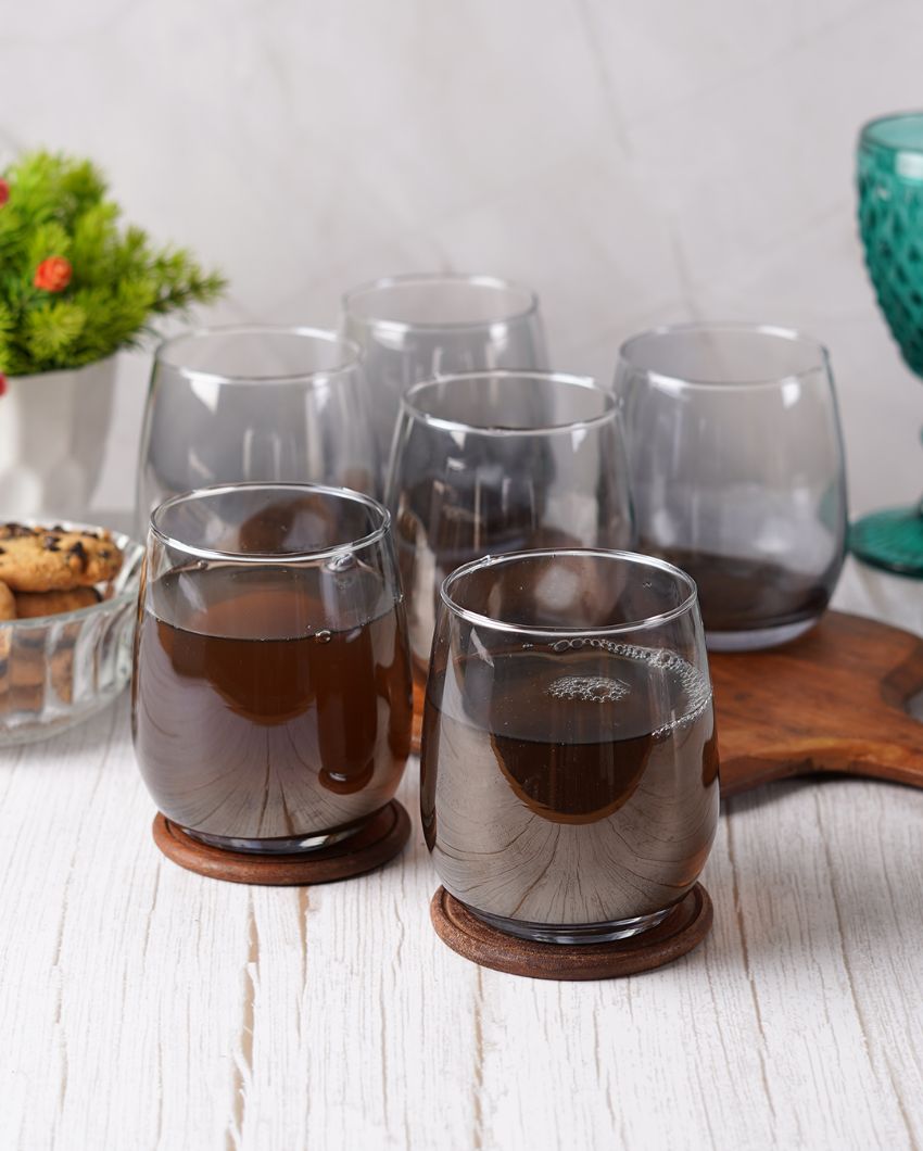 Black colored Whisky Glasses | Set of 6 | 350ml