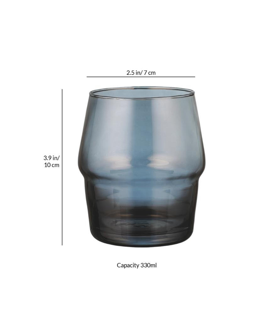 Unique Black colored Whisky Glasses | Set of 6 | 330ml