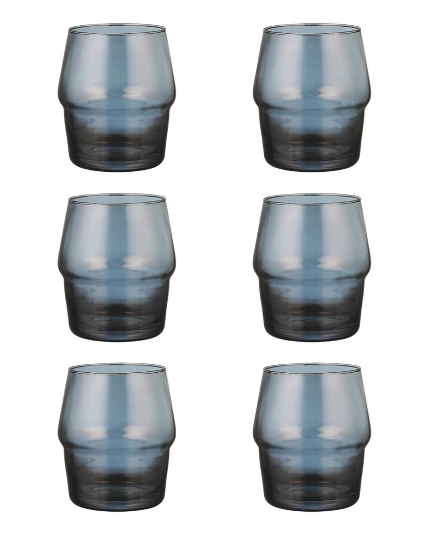 Unique Black colored Whisky Glasses | Set of 6 | 330ml