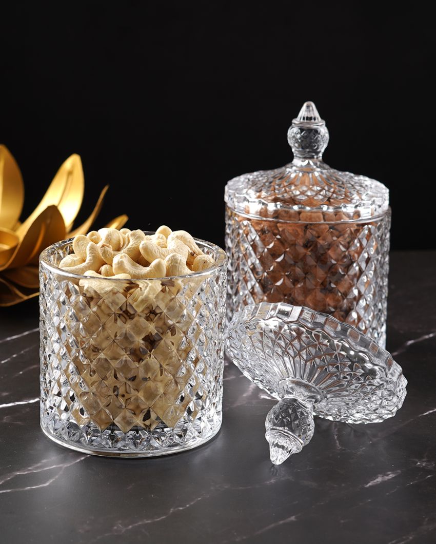 Brick Shaped Dry Fruit Jars | Set of 2 | 230ml