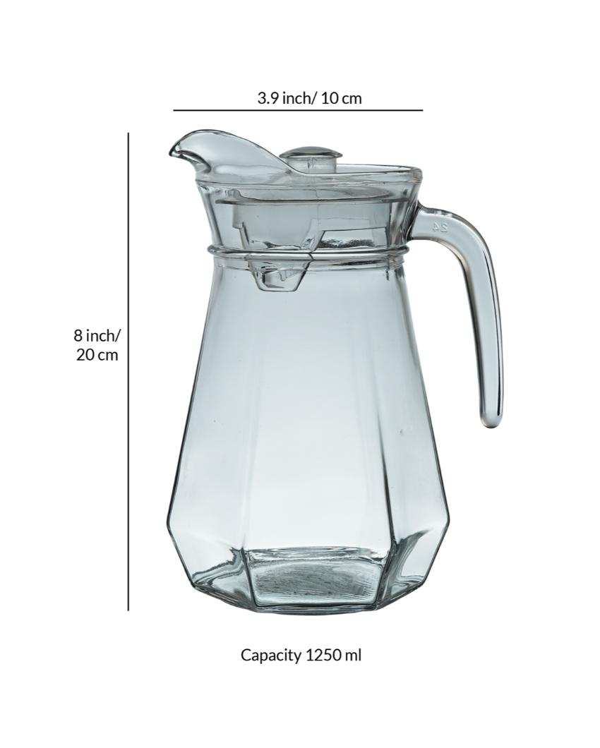 Liner Shaped Designed Transparent Water Jug | 4 x 8 inches | 1250ml