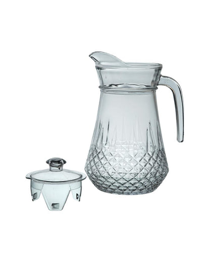 Diamond Cutting Shaped Designed Transparent Water Jug | 4 x 8 inches | 1250ml