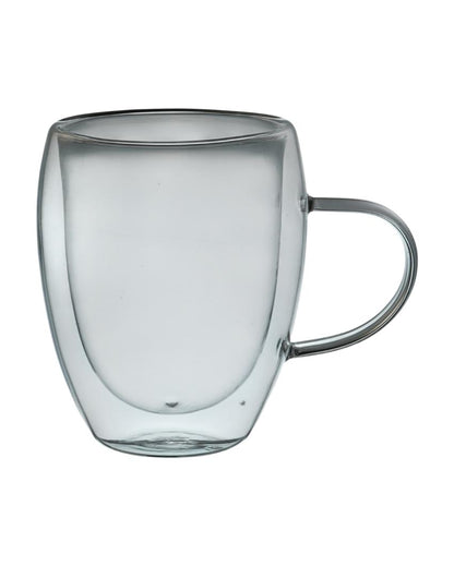 Double Wall Transparent Glass Mugs | Set of 2 | 300ml