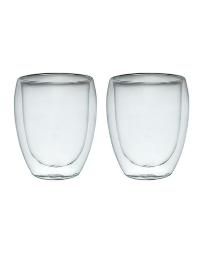 Elegant Double Wall Transparent Glasses | Set of 2 | 300ml