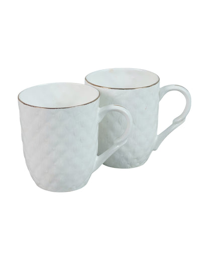 Luxurious Golden Line Embossed Ceramic Mugs | Set of 4 | 200ml