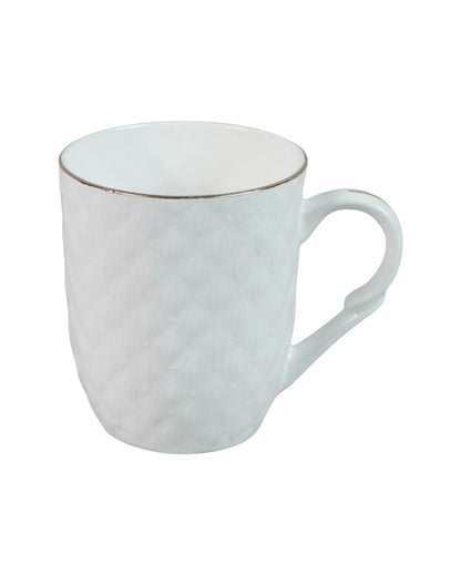 Luxurious Golden Line Embossed Ceramic Mugs | Set of 4 | 200ml