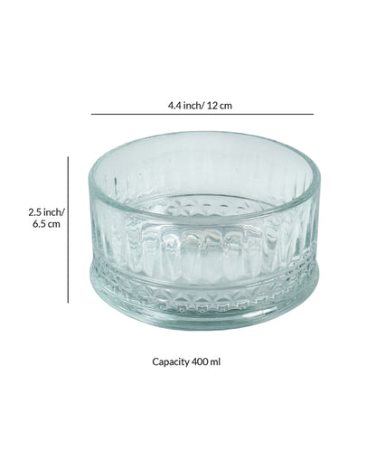 Unique Brick Shaped Tower Design Glass Bowls | Set of 3 | 400ml