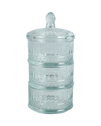 Unique Brick Shaped Tower Design Glass Bowls | Set of 3 | 400ml