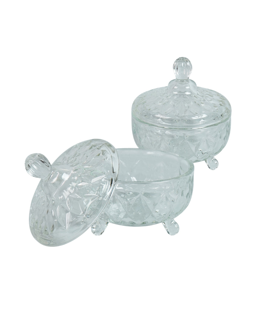 Modern Brick Shaped Glass Serving Bowls | Set of 2 | 200ml
