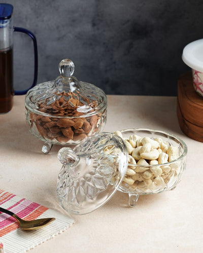 Modern Brick Shaped Glass Serving Bowls | Set of 2 | 200ml