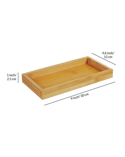 Compact Glass Dry Fruit Serving Bowls With Wooden Tray | Pack of 3