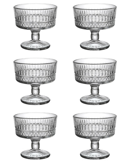 Delightful Glass Ice Cream Serving Bowls | 240ml | Set of 6