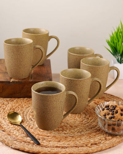 Earthy Ceramic Brown Textured Glossy Mugs | 300ml