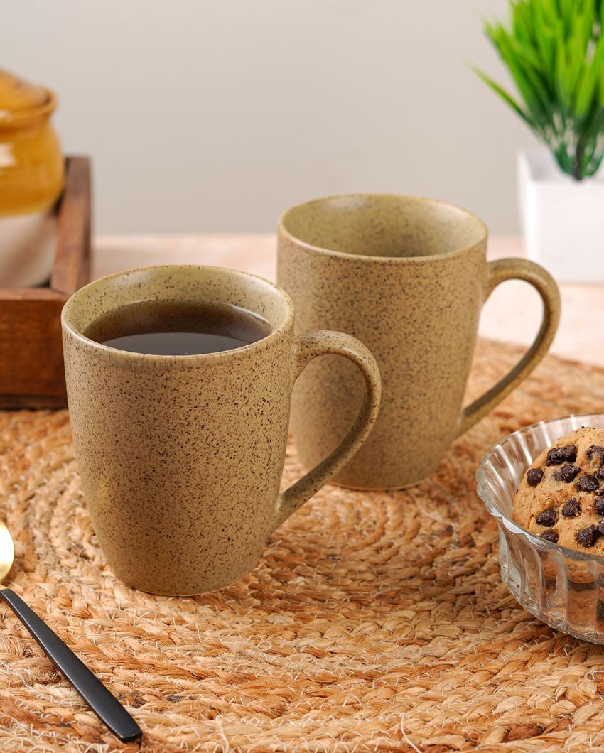 Earthy Ceramic Brown Textured Glossy Mugs | 300ml
