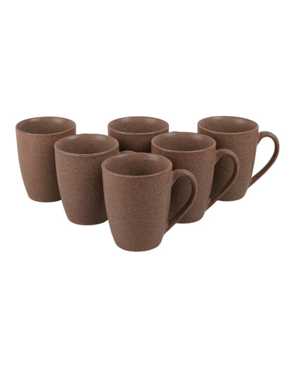 Natural Tone Ceramic Khaki Textured Glossy Mugs | 300ml