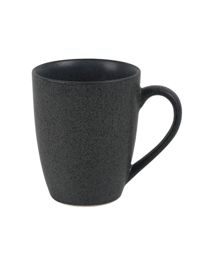 Sleek Ceramic Black Textured Glossy Mugs | 300ml