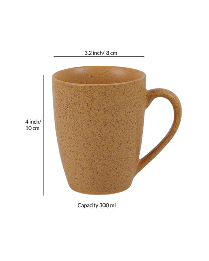Bold Ceramic Mustard Yellow Textured Glossy Mugs | 300ml