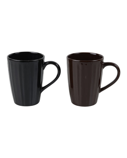 Artistic Ceramic Multi Colored Liner Designed Mugs | Set of 6 | 300ml