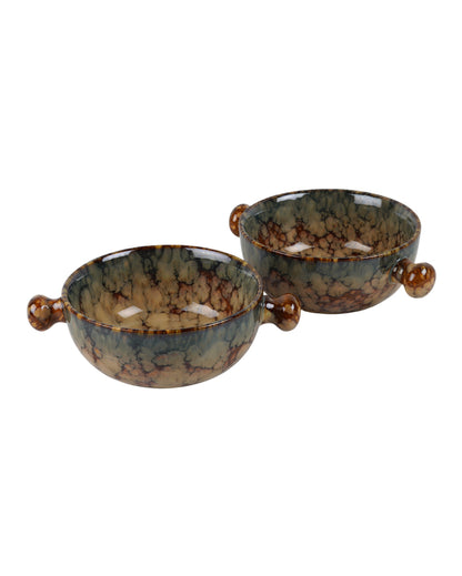 Hearty Ceramic Brown Textured Soup Bowls | Set of 6 | 380ml