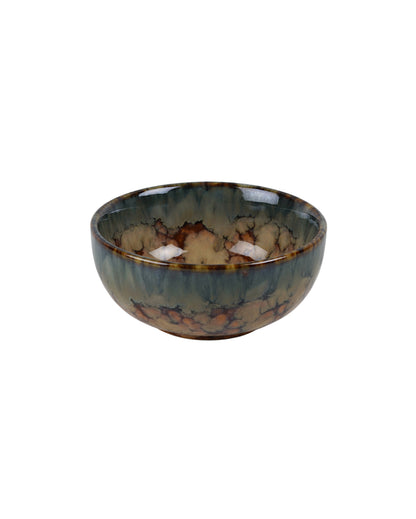 Versatile Ceramic Brown Textured Vegetable Bowls | Set of 6 | 180ml
