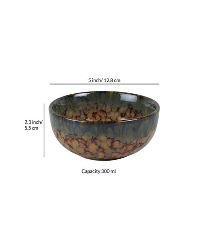 Essential Ceramic Brown Textured Serving Bowls | Set of 2
