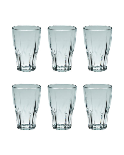 Elegant Lotus Cut Design Water Glass | 200ml | Set of 6 | 200ml