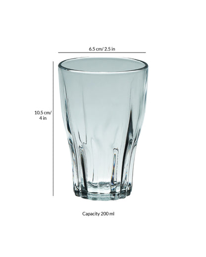 Elegant Lotus Cut Design Water Glass | 200ml | Set of 6 | 200ml