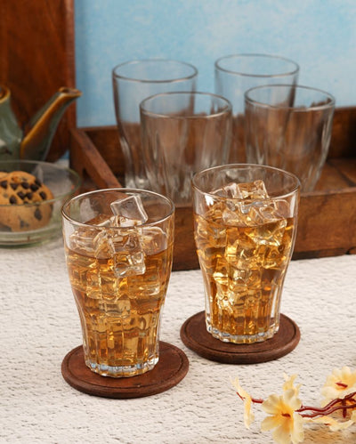 Elegant Lotus Cut Design Water Glass | 200ml | Set of 6 | 200ml