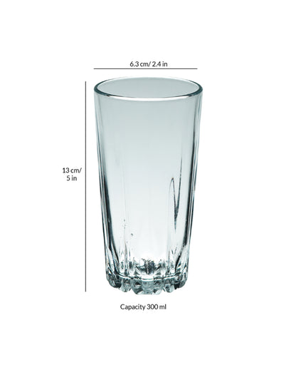 Classic Tall Clear Long Water Glass | Set of 6 | 300ml