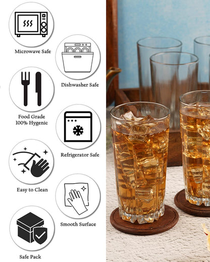 Classic Tall Clear Long Water Glass | Set of 6 | 300ml