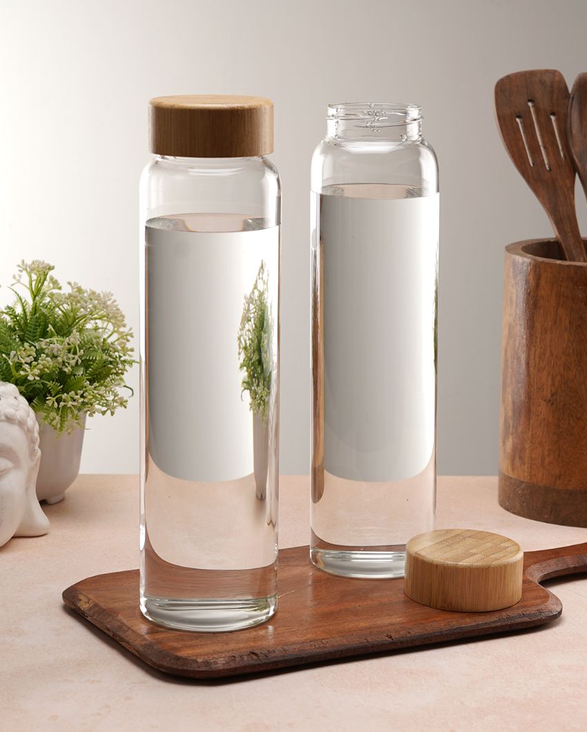 Classic Striped Glass Bottle | Set of 2 | 1000ml