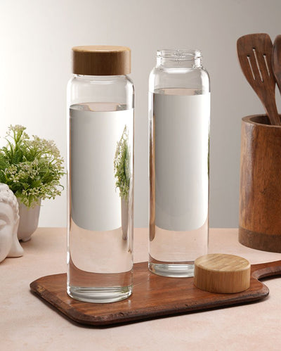 Classic Striped Glass Bottle | Set of 2 | 1000ml