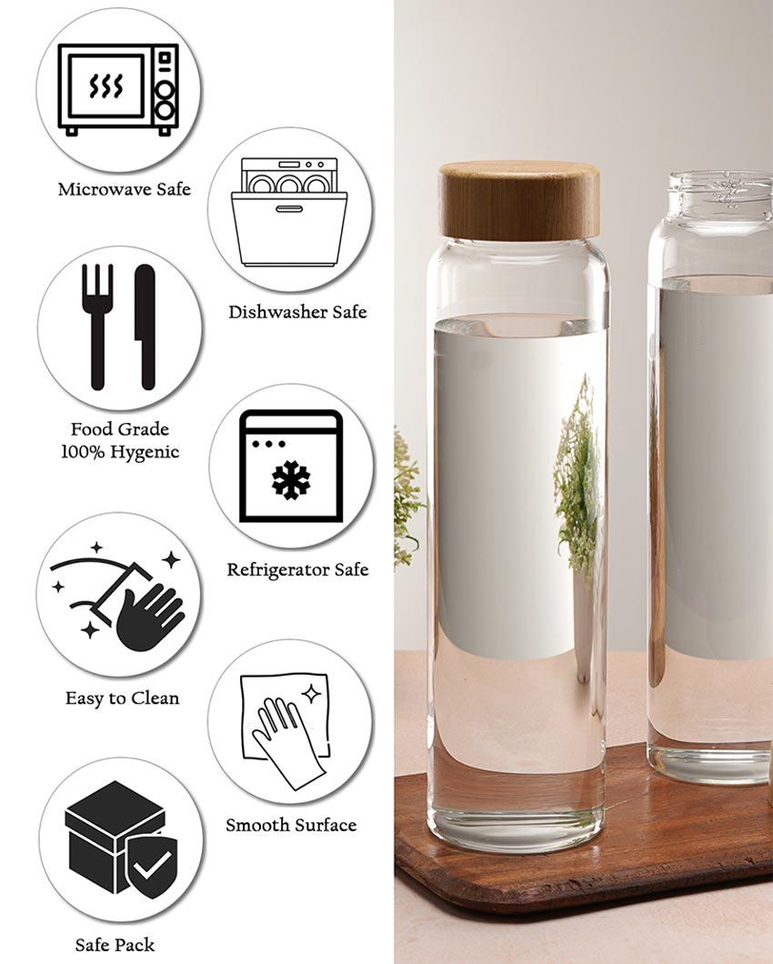 Classic Striped Glass Bottle | Set of 2 | 1000ml